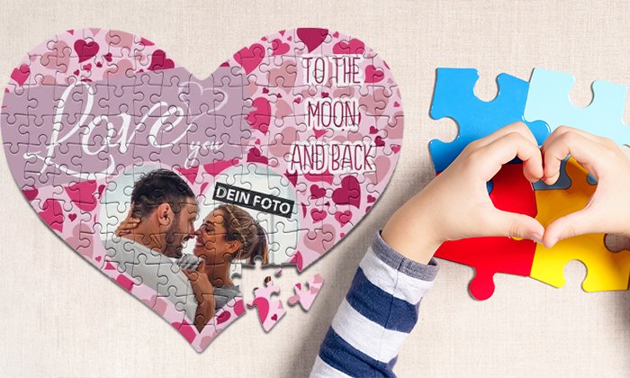Herz Puzzle mit Foto bedrucken Print Royal